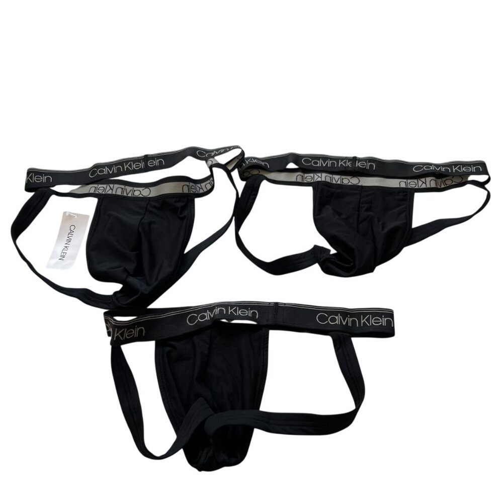Calvin Klein jockstraps icon black 3 pack mens Large - Picture 2 of 4